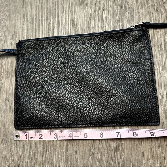 AllSaints Black Pebbled Leather Pouch Clutch Bag Insert Odette Tote Organizer - Picture 6 of 7